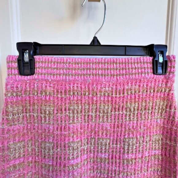 LOVESHACKFANCY Balsam Pink Gold Metallic Majestic Fringe Tweed Skirt Size XS - Picture 4 of 15